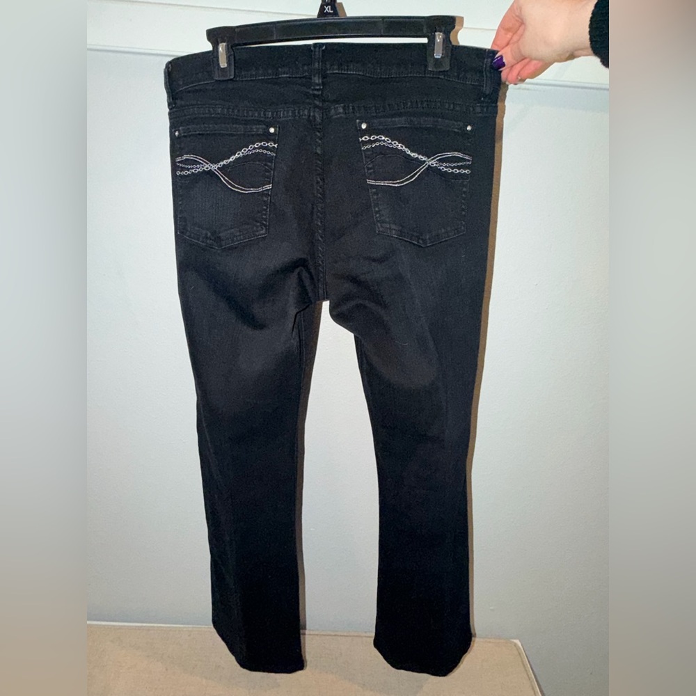 Vintage White House Black Market Jeans NOIR Size 12 - Picture 2 of 8